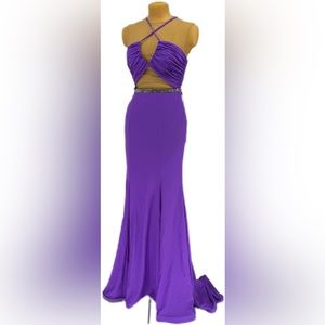 strapless open back dress ASHLEYlauren 11364  Flirt Prom & Pageant